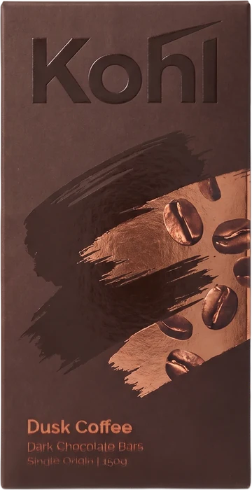 Kohl Dusk Coffee Smudge bar, 150 g: flat sleeve with a painted bronze smudge window