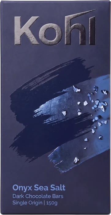 Kohl Onyx Sea Salt Smudge bar, 150 g: flat sleeve with a painted sapphire smudge window