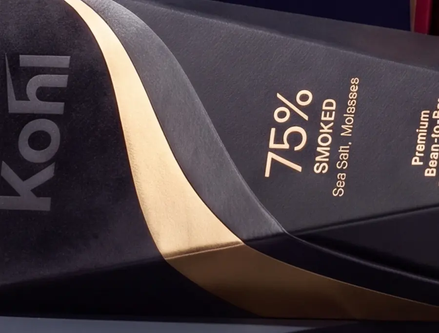 Detail of the Smoked foil swoosh and shade number